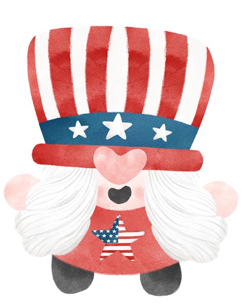 Cute Fun Happy Th Of July Gnome Celebrating America Freedom