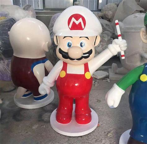 Custom Made Big Size Fiberglass Resin Super Mario Bros Statue Factory