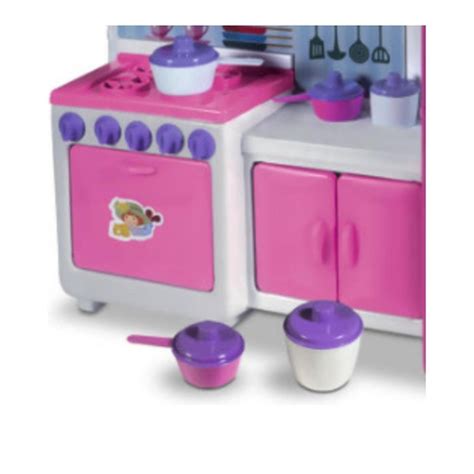 Cozinha Infantil Meninas Completa Coleção Cristal c Fogão em Promoção