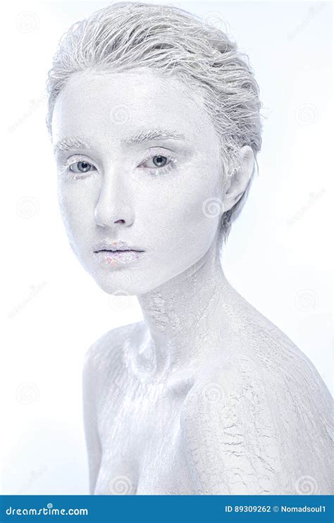 Naked Frozen Female Woman Covered In Ice Stock Photo Image Of Face