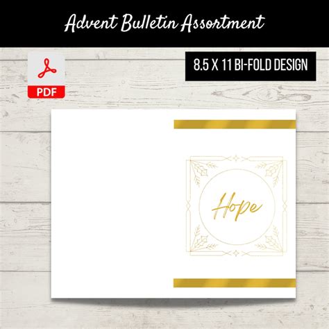 Advent Bulletin Covers Advent Service Programs Elegant White and Gold ...