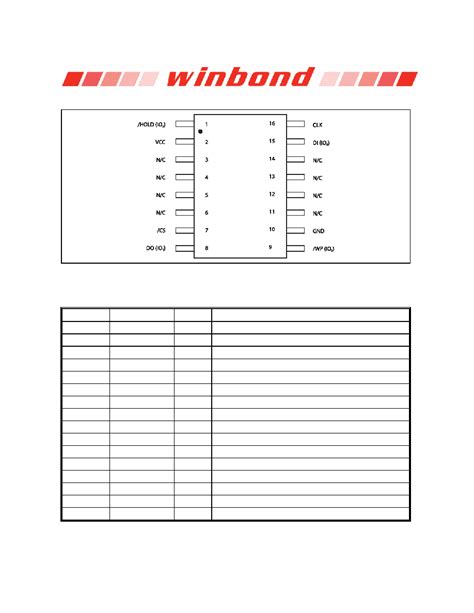 Q Datasheet Pages Winbond M Bit M Bit And M Bit