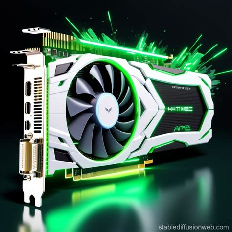 3D Render of White & Green Graphics Card | Stable Diffusion Online