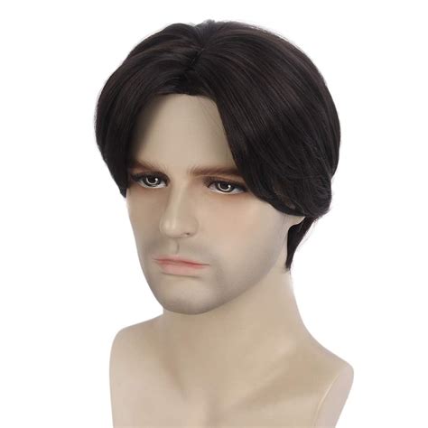 Reewes Middle Part Mens Wig Short Men Wig Curly Mens Wig