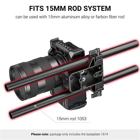 Smallrig Baseplate With Dual Mm Rod Clamp