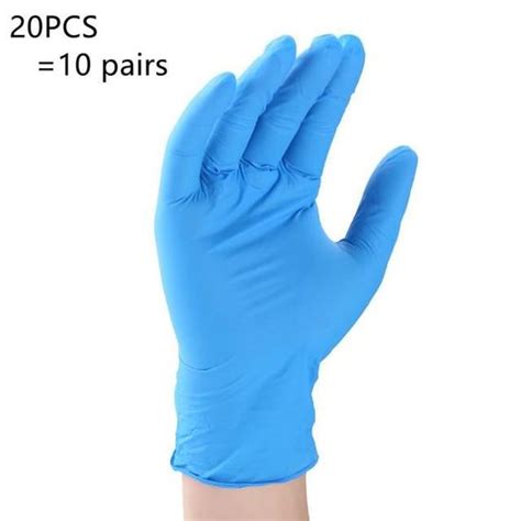 GANT DE VAISSELLE Blue 20pcs XL Gants Jetables En Caoutchouc Nitrile