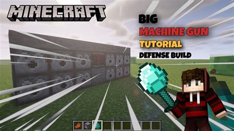 Minecraft Big Machine Gun Tutorial Defense Build Protect Your House From Hostile Mobs