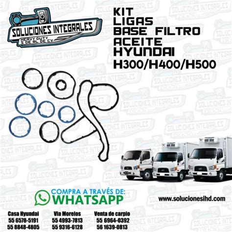 KIT LIGAS BASE FILTRO ACEITE H300 H400 H500 Soluciones IHD