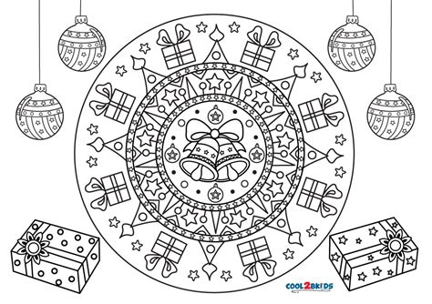 Dibujos de Mandala Navidad Para Colorear Páginas Para Imprimir Gratis