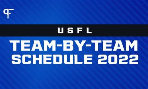 Usfl Team By Team Schedule 2022 When Does The Usfl Start