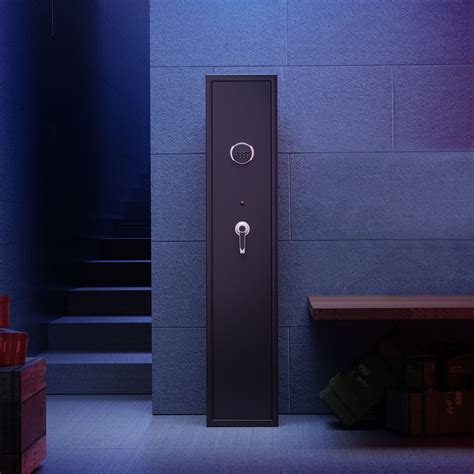 SRWTRCHRY Gun Safe, Long Storage Cabinet for Gun with LED Light ...