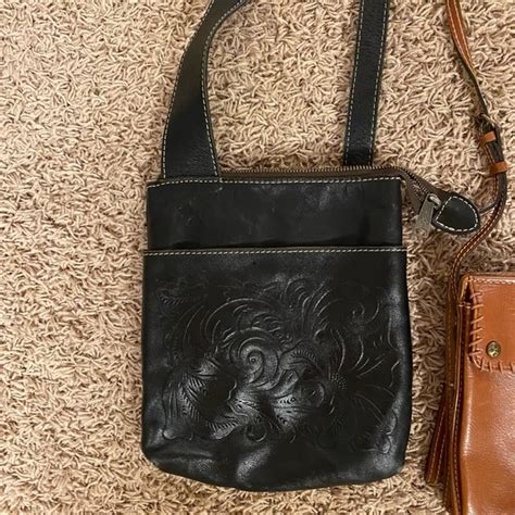 Patricia Nash Bags Patricia Nash Stipes Sling Tooled Leather