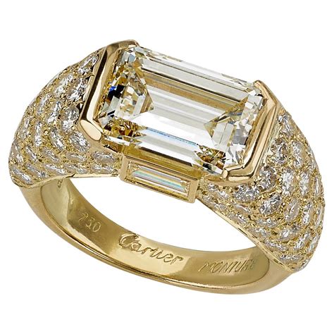 Cartier Monture Paris Emerald Cut Diamond Ring For Sale At 1stdibs