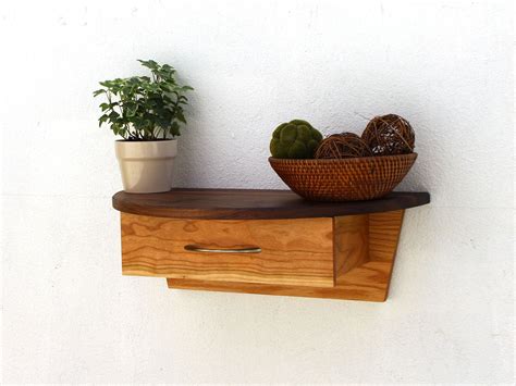 Entryway Floating Shelf With Drawer Walnut Cherry Wooden | Etsy