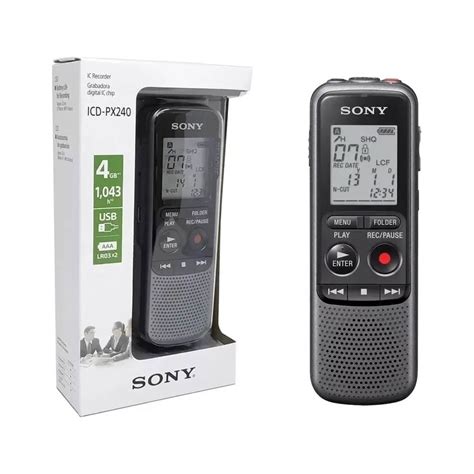 Sony Gravador Digital De Audio Voz ICD PX240 4 GB