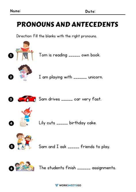 Pronouns And Antecedents Worksheets