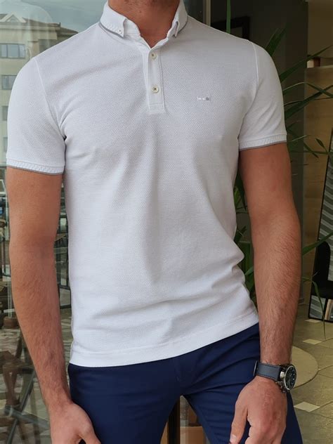 Buy White Slim Fit Polo T Shirt By Gentwith Worldwide Shipping