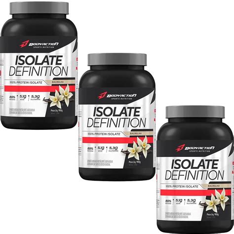 Kit 3X Whey Isolate Definition 900g Baunilha BodyAction OtimaNutri