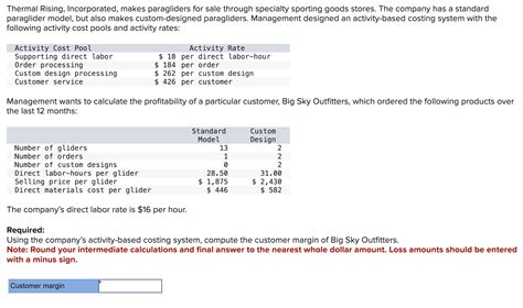 Solved Thermal Rising Incorporated Makes Paragliders For Chegg