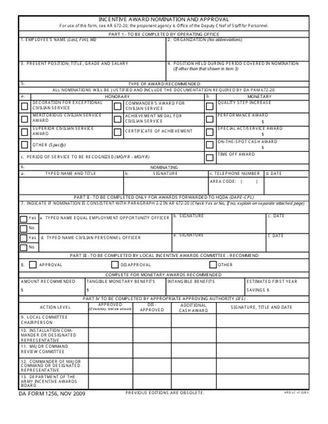 Da Form 1256 Fill Out Sign Online And Download Fillable Pdf