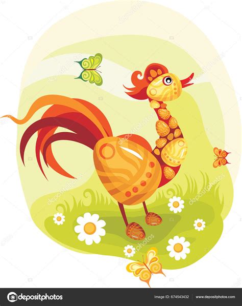 Cute Cartoon Rooster Bird Stock Vector By ©designpicsinc 674543432