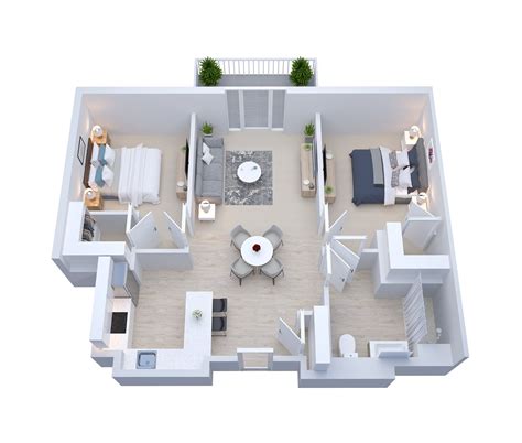 2 Bedroom Floor Plans Narrow Apartments