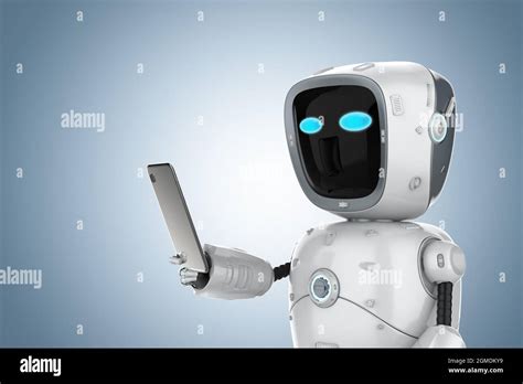 3d rendering cute artificial intelligence robot or assistant robot with ...