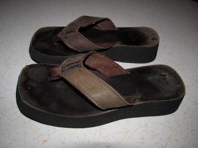 Reef Wedge Brown Leather Flip Flops Womens 8 | eBay