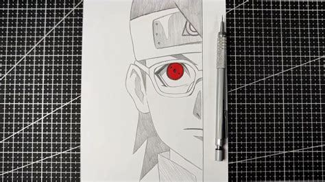 Anime Drawing How To Draw Uchiha Sarada Half Face Easy Step By Step