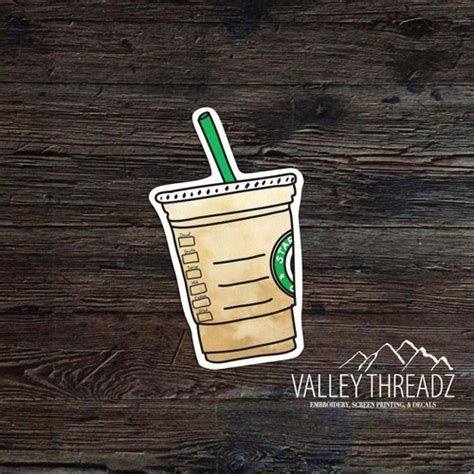 Coffee Cup Decal Coffee Vinyl Decal Iced Coffee Sticker Etsy