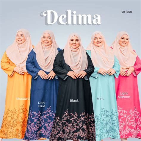 JUBAH MUSLIMAH FLORAL DELIMA PLUS SIZE 3XL 5XL COMO CREPE READY STOCK