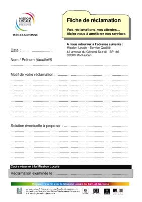 Fiche De Reclamation Clients Pdf Notice Manuel D Utilisation