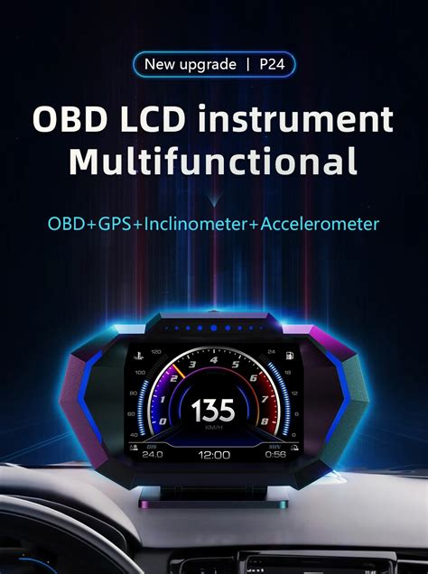 Universal Obd Gps Hud Smart Gauge P24 Car Obd Head Up Display Hud On