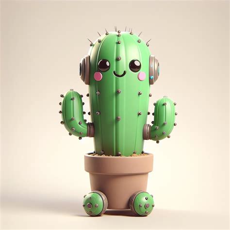 Premium Photo 3d Rendering Of Cartoon Of Cacti And Cactus With Smile