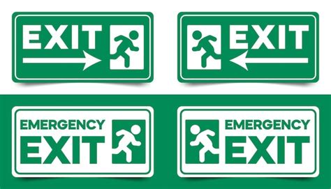 Premium Vector | Vector emergency fire exit signs vector