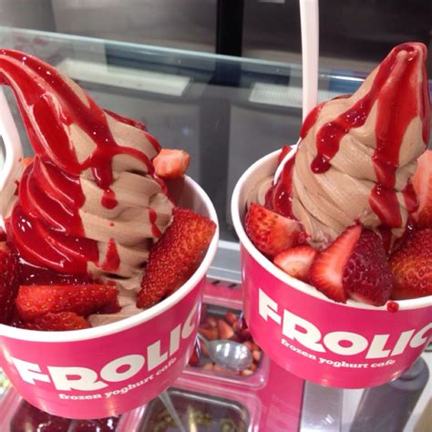 Double Amazing Chocolate Froyo Strawberry Coulis Fresh