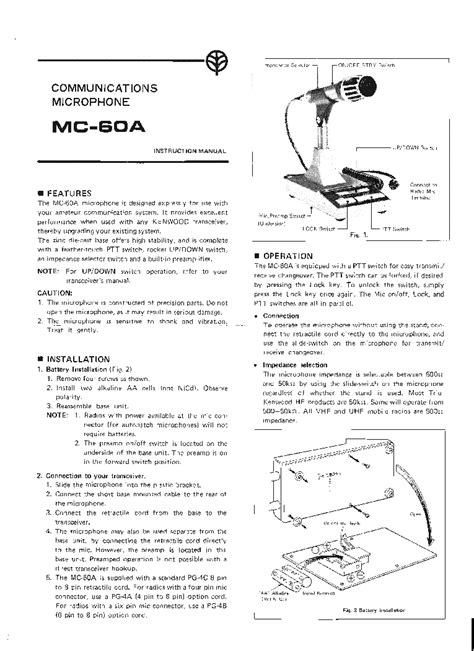 Kenwood Mc 60a Communications Microphone Service Manual Download Schematics Eeprom Repair