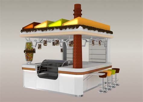 Shopping Mall Food Booth Unique Chocolate Kiosk Design