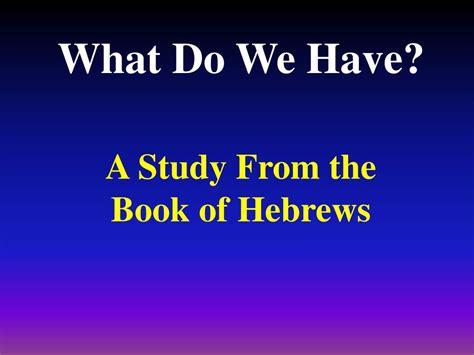 dont  lessons  hebrews powerpoint