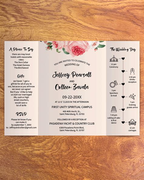 Soft Pink Gate Fold Wedding Invitations Ap Printing