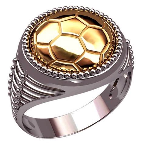 Soccer Jewelry Sports Jewelry Football Ring Mens Signet Rings 14k