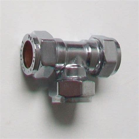 Chrome Plated 15mm Compression Equal Tee Plumbers Mate Ltd