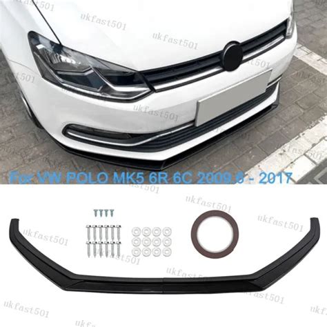 2pcs Front Bumper Spoiler Splitter Lip Kit For Vw Polo Mk5 6r 6c 2009 2017 Uf £41 95 Picclick Uk