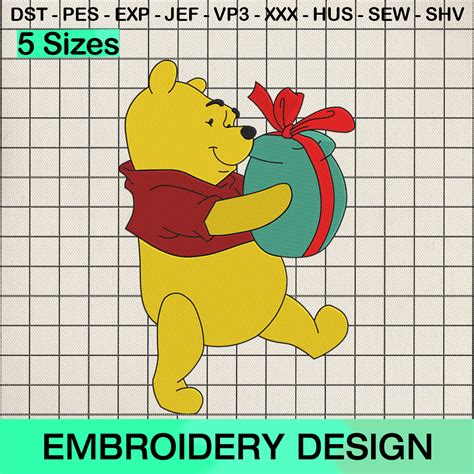 Disney Pooh Christmas Ornament Embroidery Design Winnie The Pooh