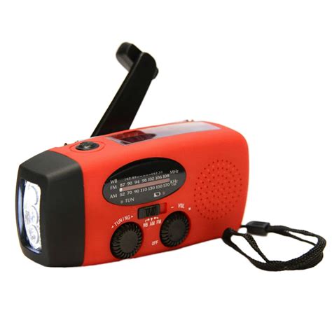 Protable Emergency Hand Crank Generator AM/FM/WB Radio Flashlight Charger Waterproof Emergency ...