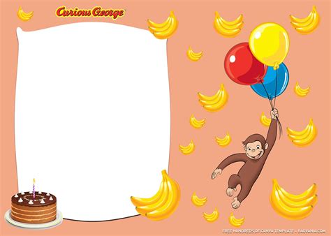 FREE Download Curious George Birthday Invitations