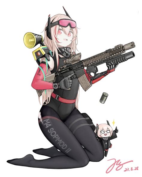 M4 Sopmod Ii Banana And M4 Sopmod Ii Jr Girls Frontline Drawn By