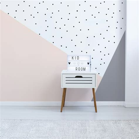 Pink and Grey Geometric Mural wallpaper | Happywall