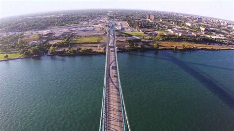 Ambassador Bridge Filmed With Dji Phantom 2 Drone Part 2 Connects Detroit Usa To Windsor