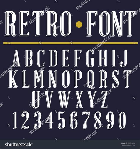 Retro Alphabet Font Type Letters Numbers Stock Vector Royalty Free